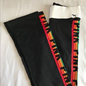 NEw in Bag VS PINK Rainbow Stripe Yoga Pants M